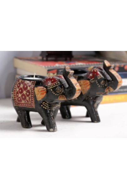 Solid Wood Showpieces - Set of 2 Solid Wood Showpieces - Set of 2